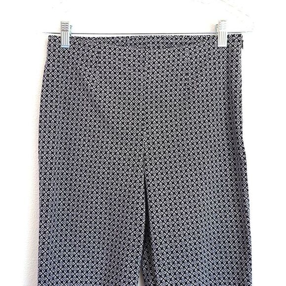 Susan Graver Stretch slim Patterned Pants Black White Size 6 - Picture 2 of 16